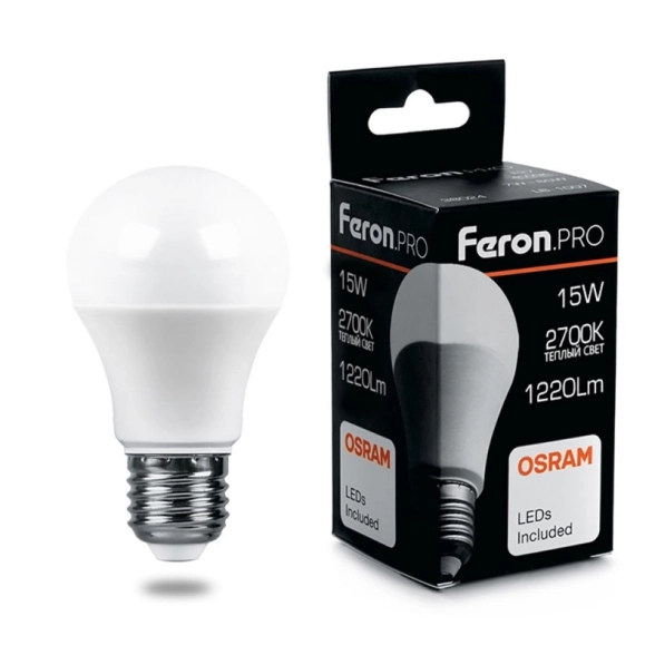 Лампа Feron OSRAM LED LB-1015 A60 15W 2700К E27 230V