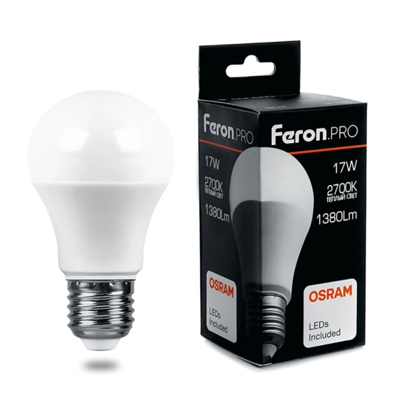 Лампа Feron OSRAM LED LB-1017 A65 17W 2700К E27 230V