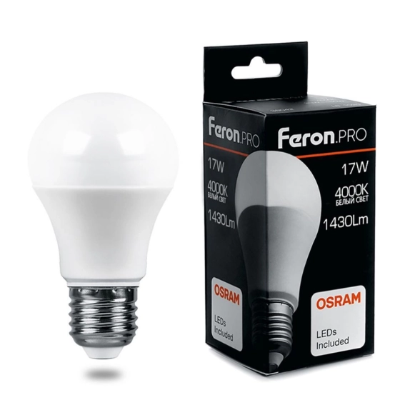 Лампа Feron OSRAM LED LB-1017 A65 17W 4000К E27 230V