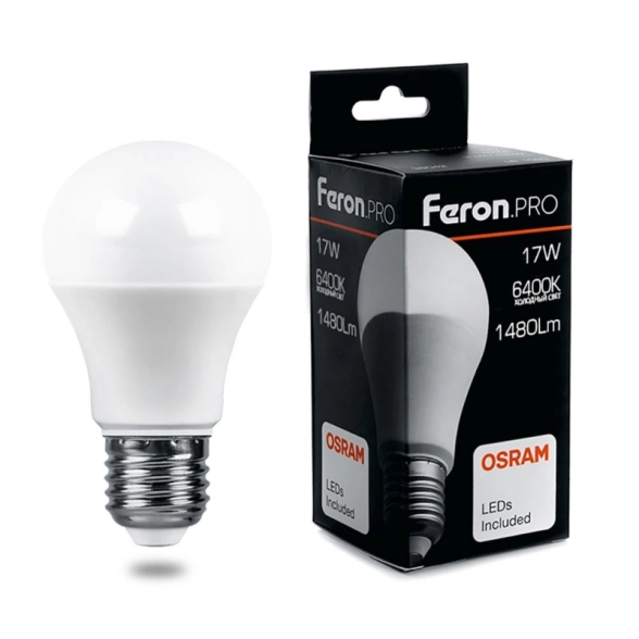 Лампа Feron OSRAM LED LB-1017 A65 17W 6400К E27 230V