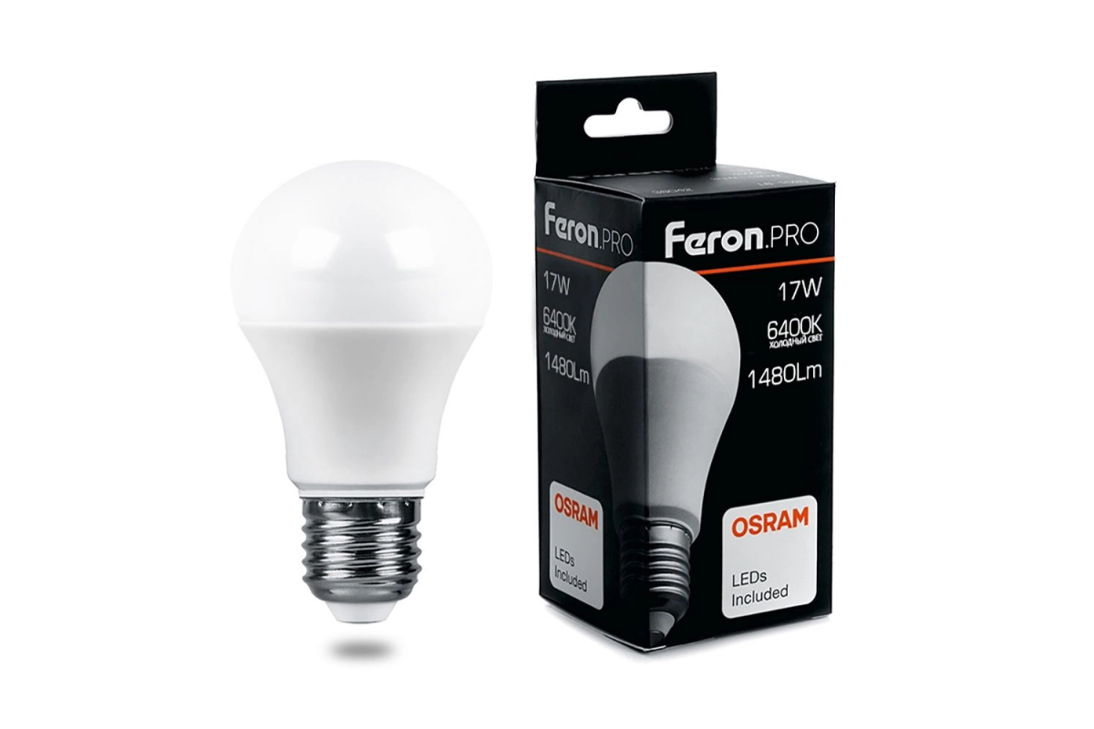 Лампа Feron OSRAM LED LB-1017 A65 17W 6400К E27 230V
