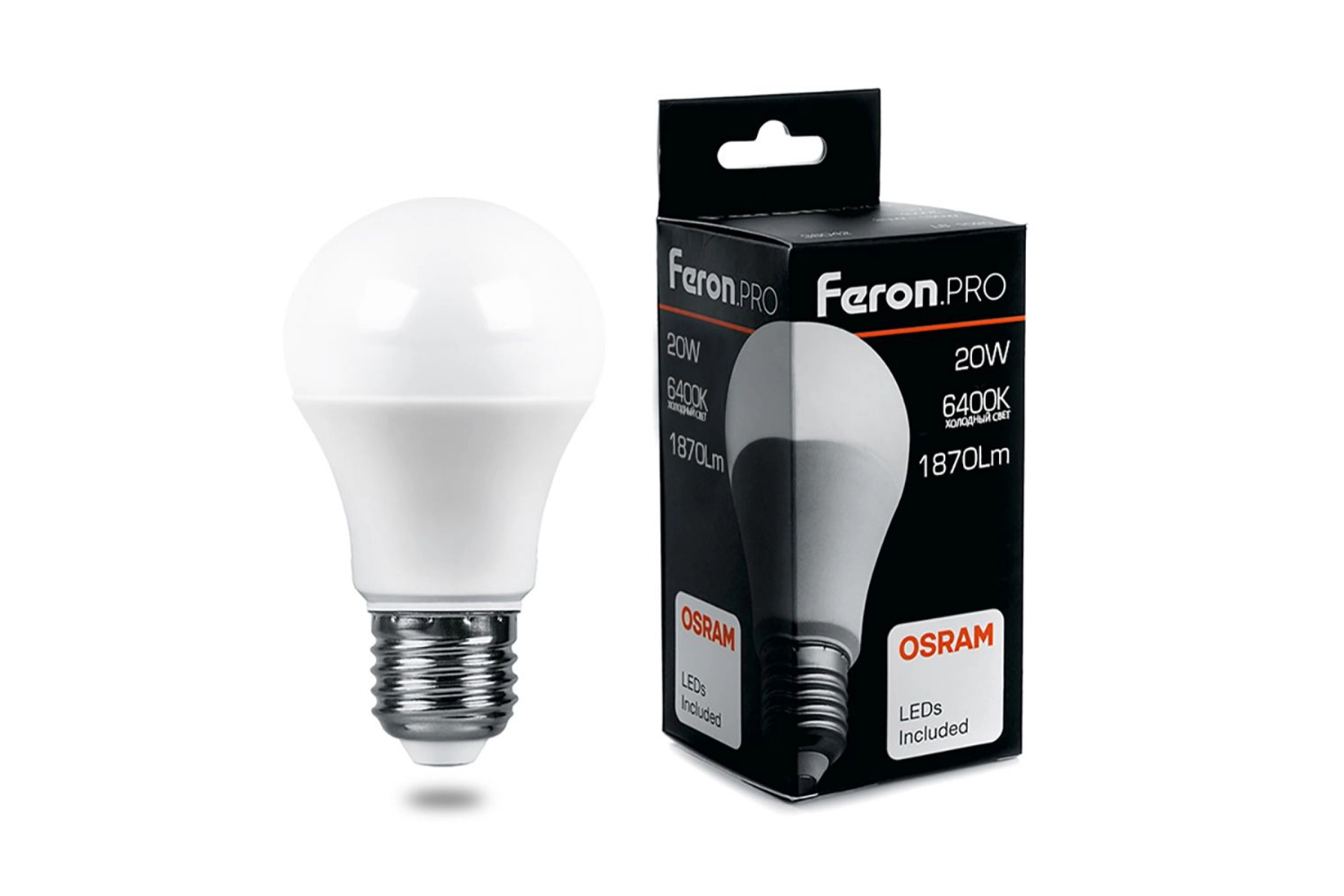 Лампа Feron OSRAM LED LB-1020 A65 20W 6400К E27 230V
