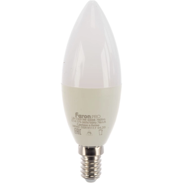 Лампа Feron OSRAM LED LB-1309 C37 9W E27 4000K 230V свеча