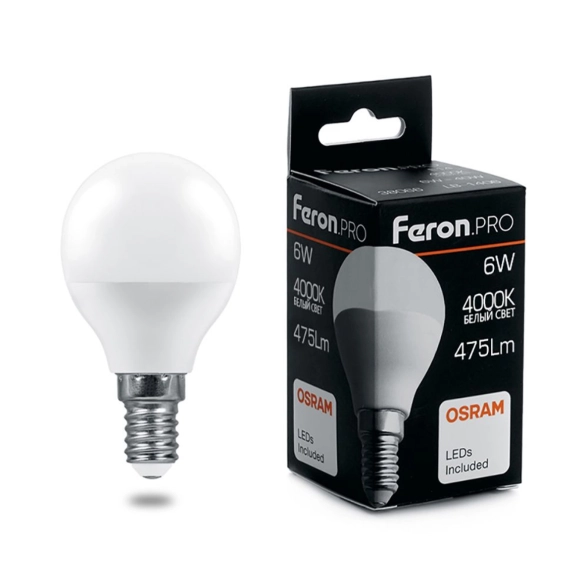 Лампа Feron OSRAM LED LB-1406 G45 6W E14 4000K 230V