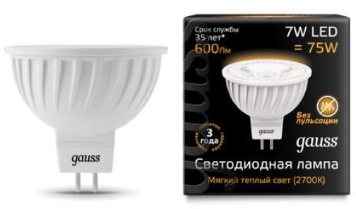 Лампа Gauss LED MR16 7W GU5.3 3000K