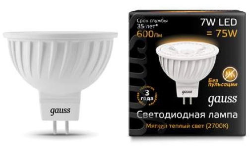 Лампа Gauss LED MR16 7W GU5.3 3000K