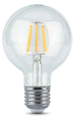 Лампа Gauss LED Filament G95 6W E27 2700K