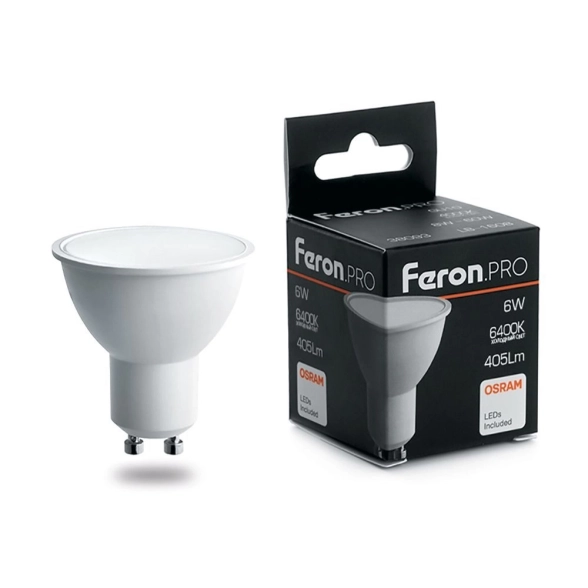 Лампа Feron OSRAM LED LB-1606 GU10 6W MR16 6400K 230V