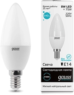 Лампа Gauss LED Elementary Candle 8W E14 4100K