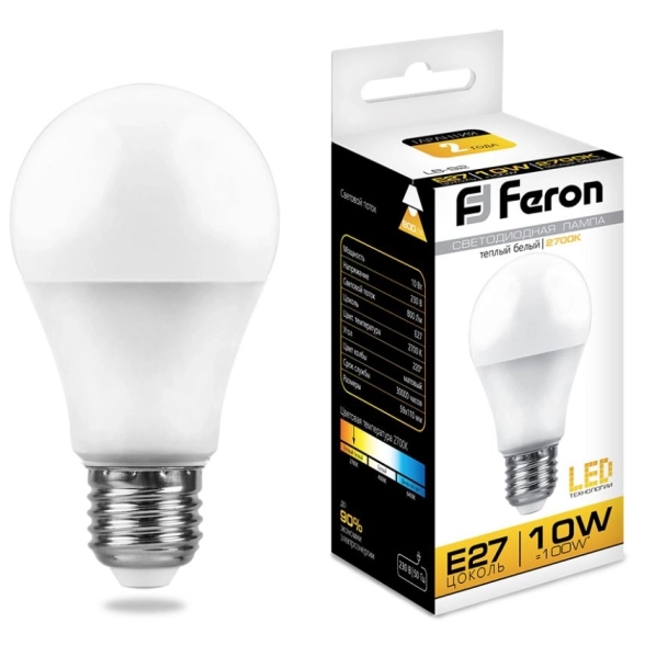 Лампа Feron LB-92 10W E27 2700K A60-image-1
