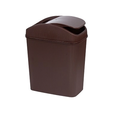 Ведро д/мусора 6л Стиль шоколад/слоновая кость/белый