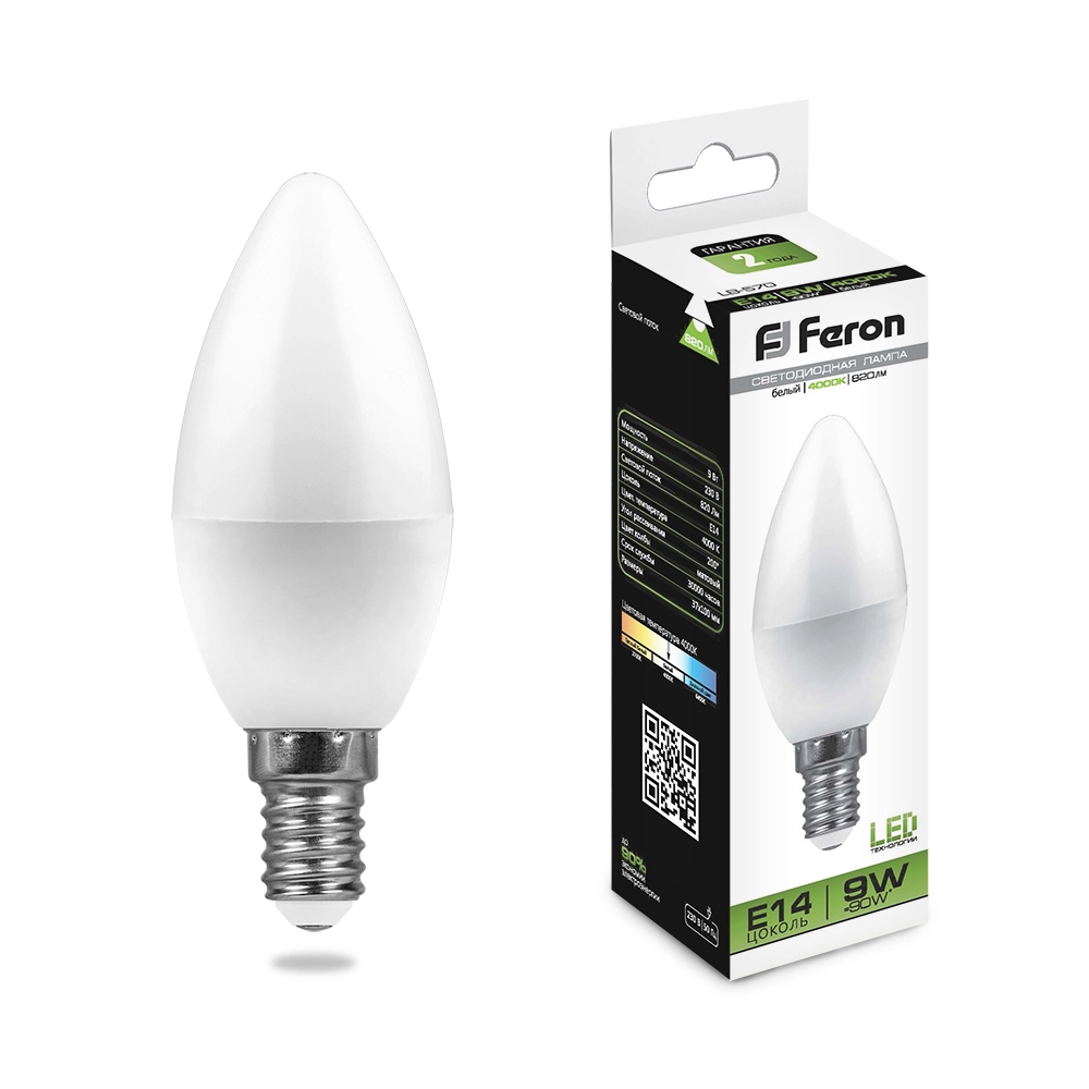 Лампа Feron LB-570 9W E14 4000K