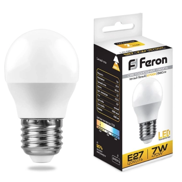Лампа Feron LB-95 7W E27 6400K-image-1