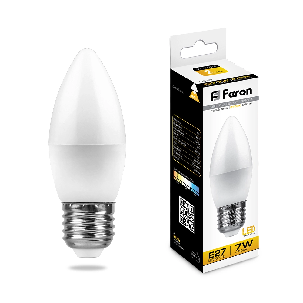 Лампа Feron LB-97 7W E14 2700K