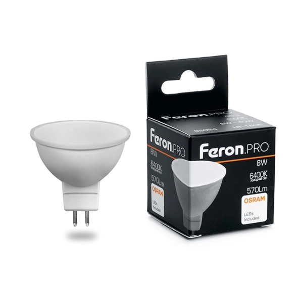 Лампа Feron OSRAM LED LB-1608 G5.3 8W MR16 6400K 230V