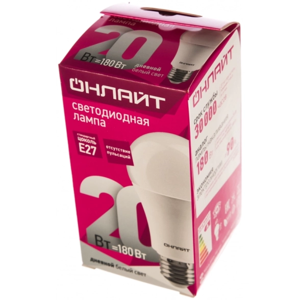 Лампа ОНЛАЙТ LED OLL-A60-20-230-6.5K-E27 6500K
