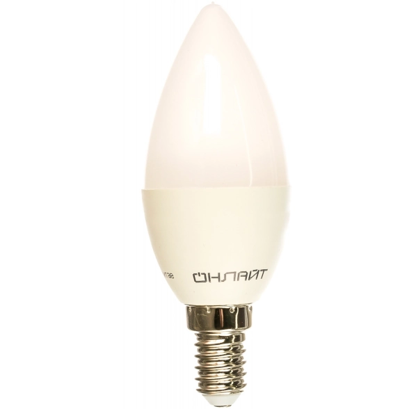 Лампа ОНЛАЙТ LED OLL-C37-10-230-4K-E14-FRO свеча 4000K