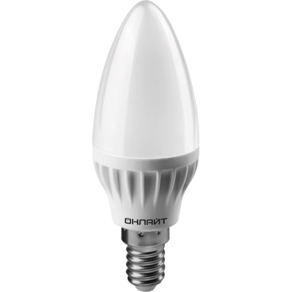 Лампа ОНЛАЙТ LED OLL-C37-8-230-6.5K-E14-FR свеча