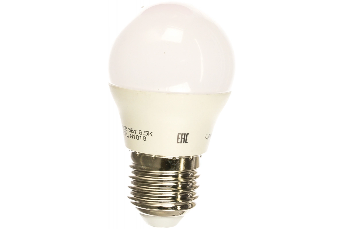 Лампа ОНЛАЙТ LED OLL-G45-8-230-6.5K-E27 шар