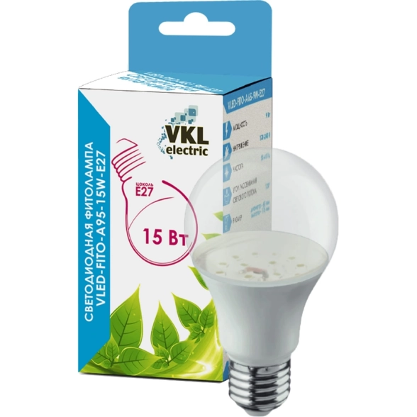 Лампа VKL electric VLED-FITO-A95-15W-E27