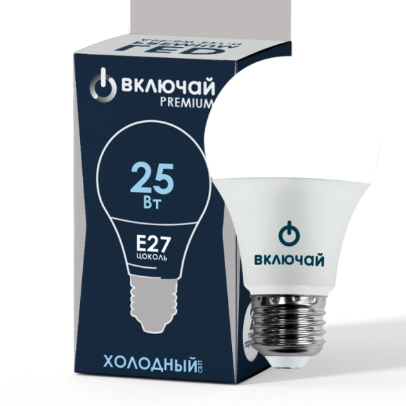 Лампа Включай LED A80-25W-E27-WW 6500K