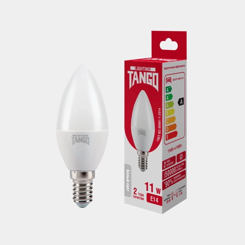 Лампа TANGO LED С37-11W-E14-W 4000K