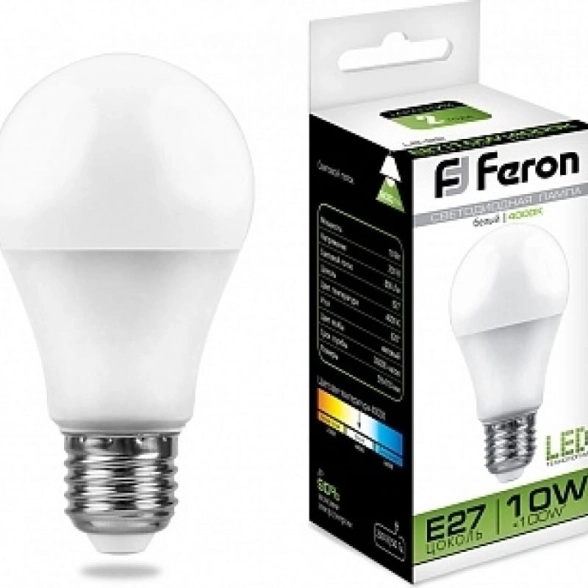 Лампа Feron LED LB-92 10W E27 4000K A60 230V