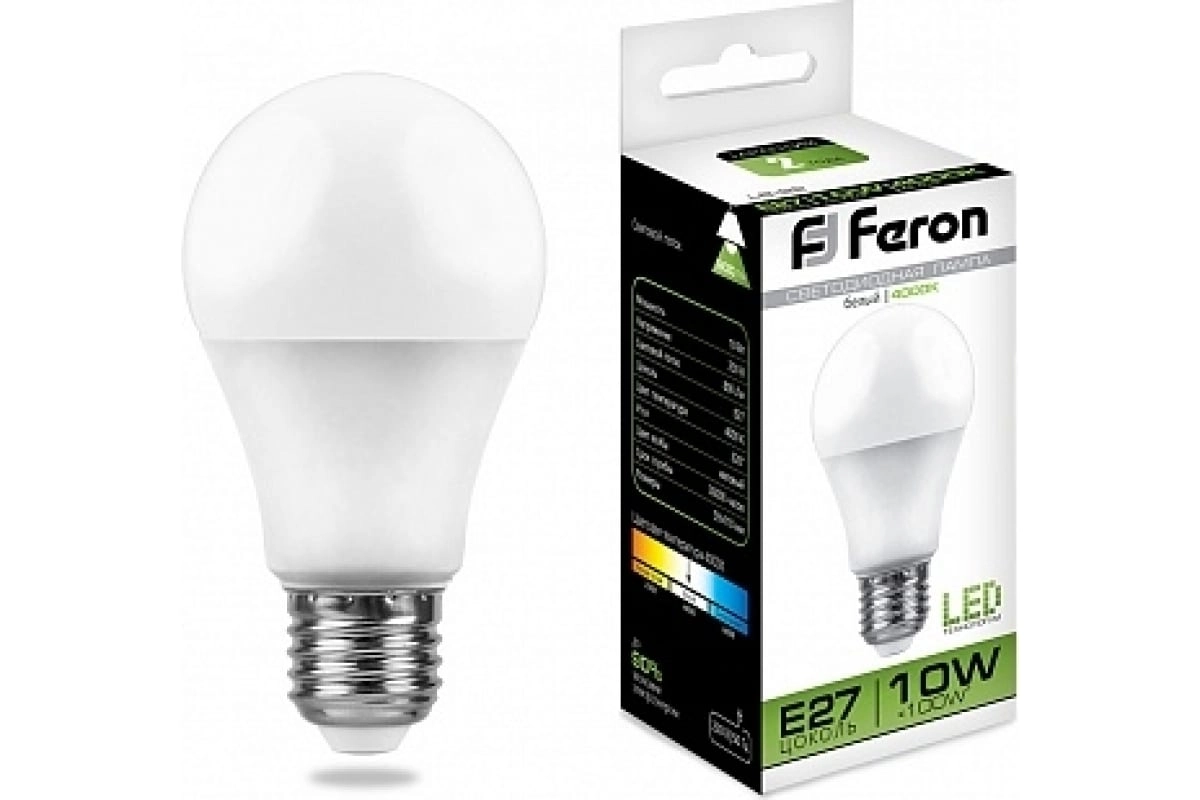 Лампа Feron LED LB-92 10W E27 4000K A60 230V