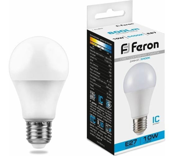 Лампа Feron LED LB-92 10W E27 6400K A60 230V