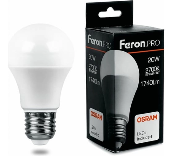 Лампа Feron LB-1020 20W E27 2700K A65 230V