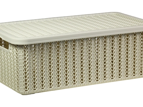 Коробка ВЯЗАНИЕ 3л с/кр. Белый Ротанг 95x150x270мм М2369