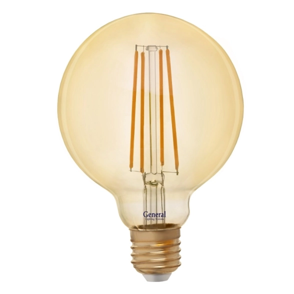 Лампа General GLDEN-G95S-8-230-E27-2700 Золотая