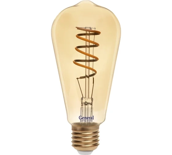 Лампа General GLDEN-ST64SS-7-230-E27-2700 Золотая