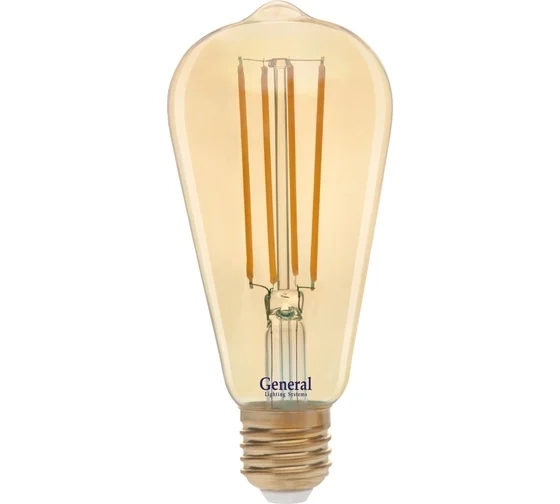 Лампа General GLDEN-ST64S-8-230-E27-2700 Золотая