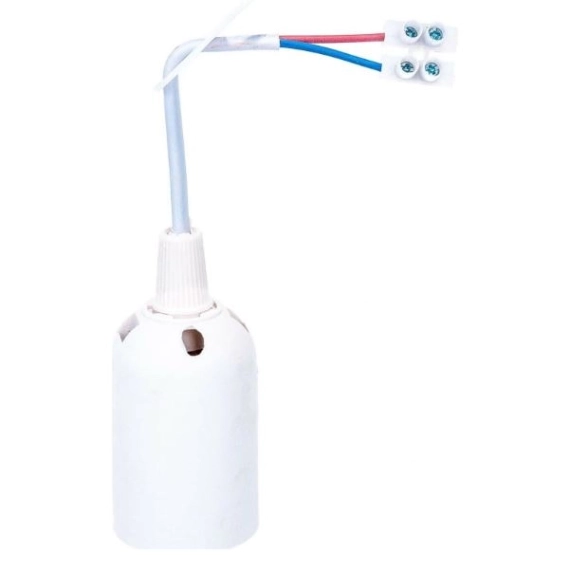 Патрон E27 подвесной 250V белый LH108 с клемм.колодкой