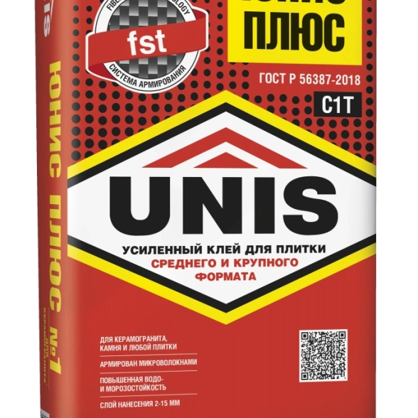 Клей для плитки Юнис Плюс 25кг