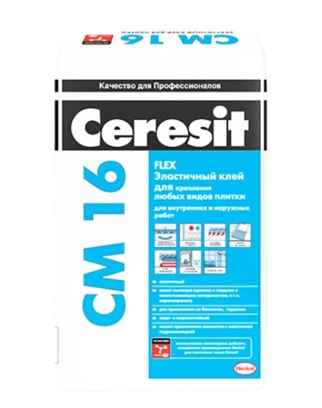 Клей для плитки Церезит CM 16 пластичный 25кг Россия