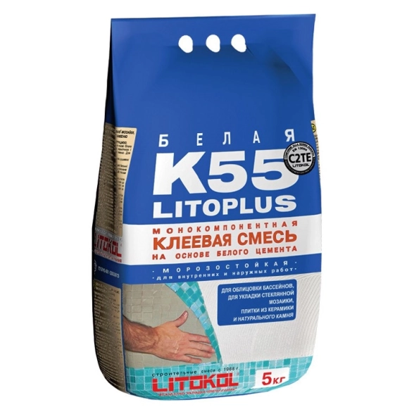 Клей для плитки LITOPLUS K55 5кг Россия