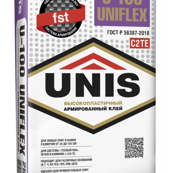 Клей для плитки Юнис Uniflex U-100 25кг