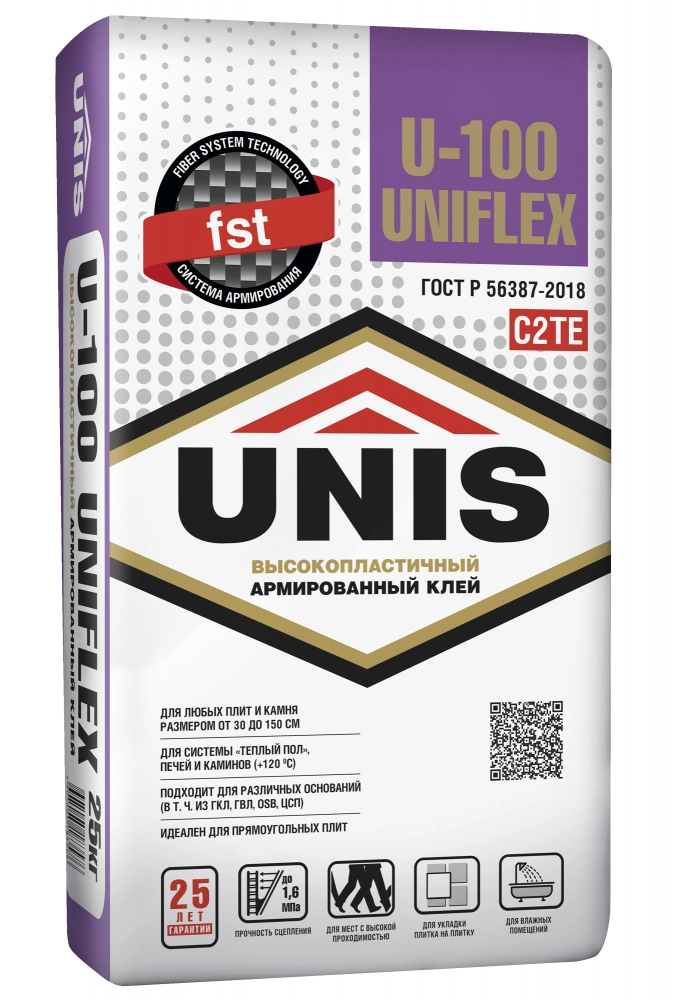 Клей для плитки Юнис Uniflex U-100 25кг