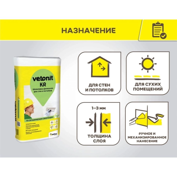 Шпатлевка финишная Ветонит КР 20кг