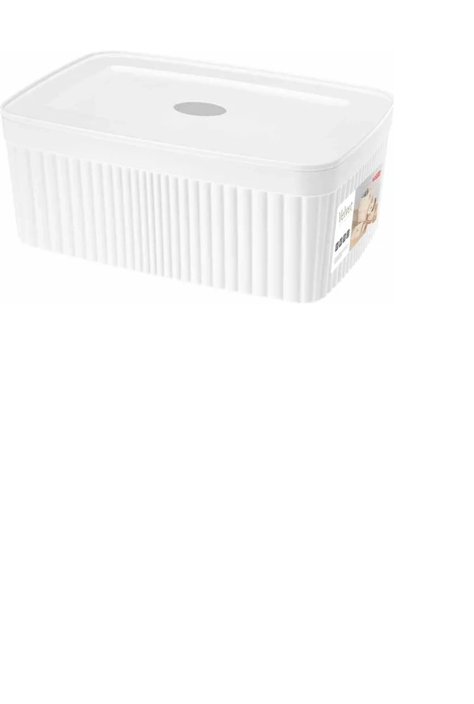 Корзина Velvet 2,5л с крышкой белый 230х150х90мм