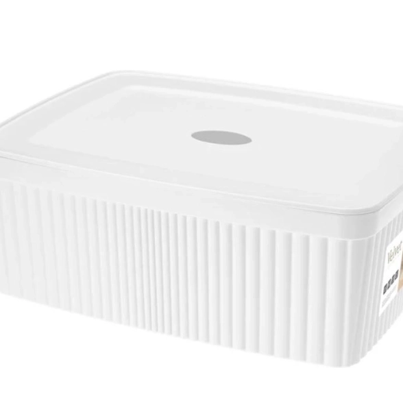 Корзина Velvet 13л с крышкой белый 380х270х144мм
