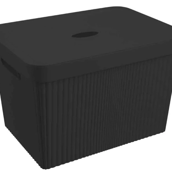 Корзина Velvet 20л с крышкой черный 380х270х249мм