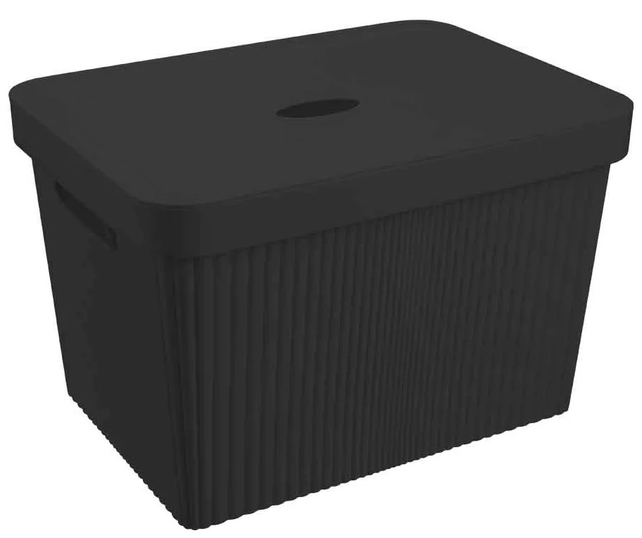 Корзина Velvet 20л с крышкой черный 380х270х249мм
