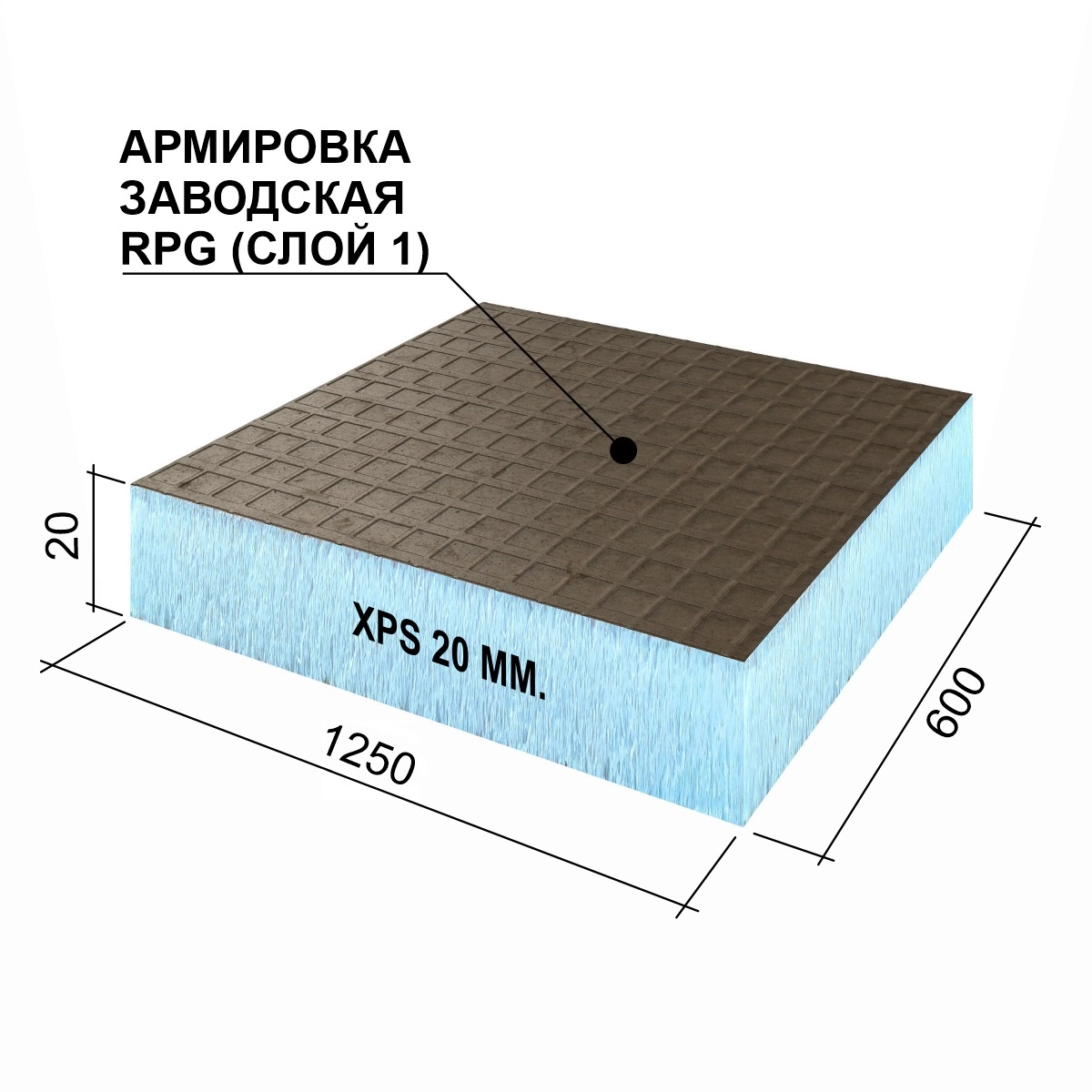 Панель RPG Basic 1250х600х20мм 1ст.обработка-image-2