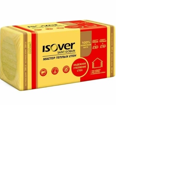 Утеплитель Изовер Мастер Теплых Стен 1000х600х50 0.24м3