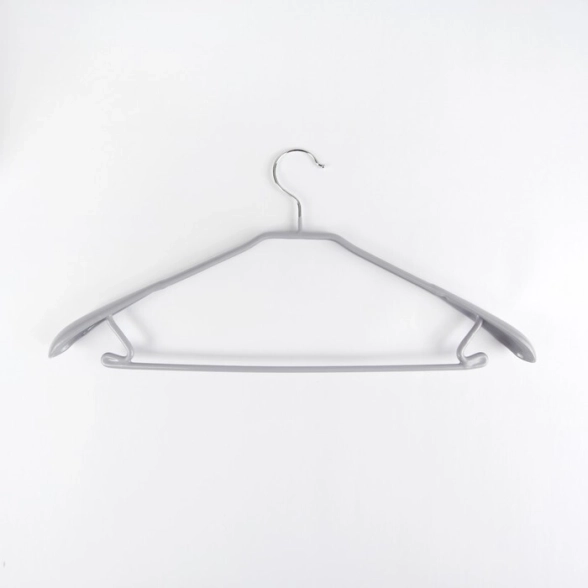 Вешалка 45х21см антискольз. широкие плеч. серый 819682