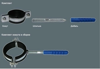 Крепление трубы 1 1/2"(47-52) к стене с рез.