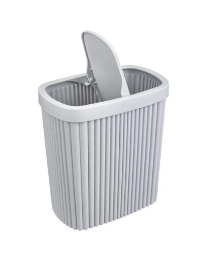 Контейнер д/мусора VELVET 5,9л 225*140*253 светло-серый флэк